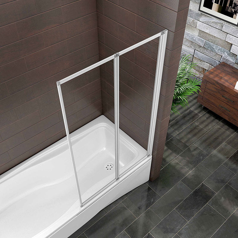 AICA Shower Bath Screen 2/4 Folding Panel 1400mm