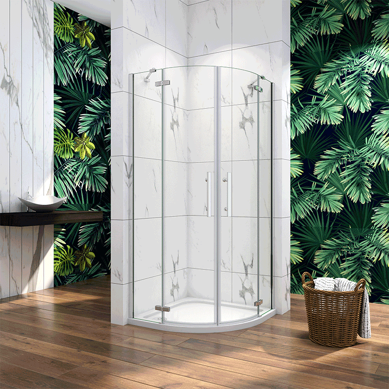 Frameless Chrome 800x800900x900 Quadrant Shower Enclosure,Stone Tray Aica Bathrooms