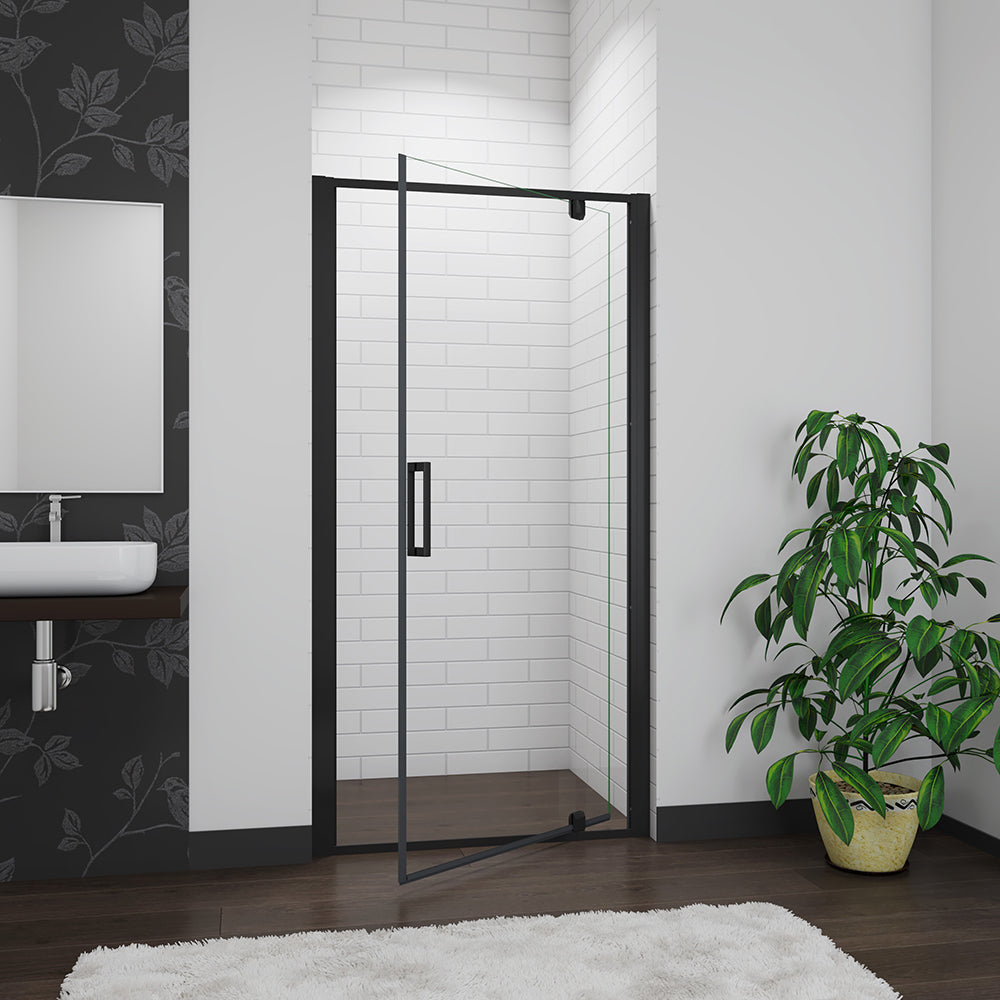 Black Pivot Shower Door Enclosure 760/800/900 Glass Screen