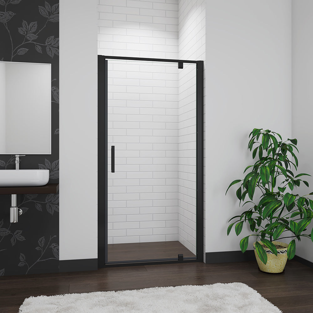 Black Pivot Shower Door Enclosure 760/800/900 Glass Screen
