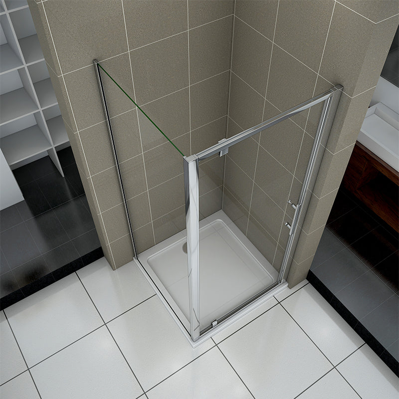 Pivot Shower Enclosure 185CM Door Side Panel Stone tray