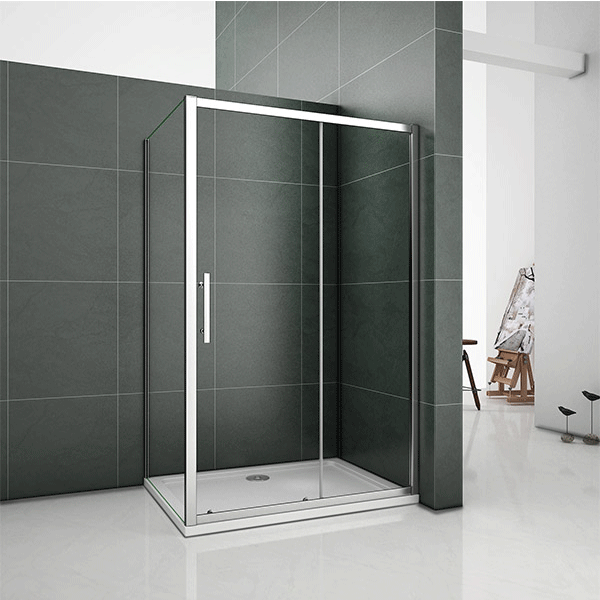 Sliding Shower Enclosure 100x70cm Tempered Clear Glass