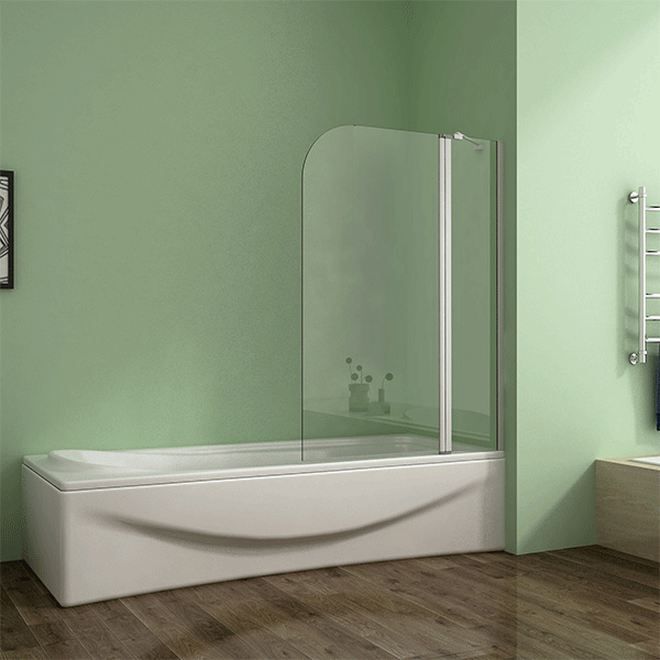 Pivot Shower Bath Screen 100X140cm Glass 180 degrees Panel