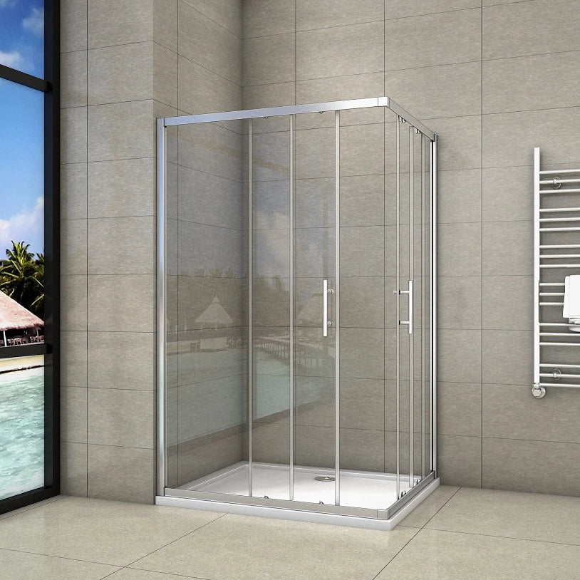 Corner Entry Sliding Shower Enclosure Glass 185cm Door