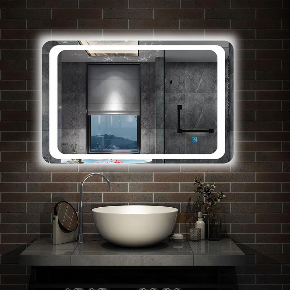 500x700mm Bathroom Mirror with LED Llights Anti Fog Wall Mounted