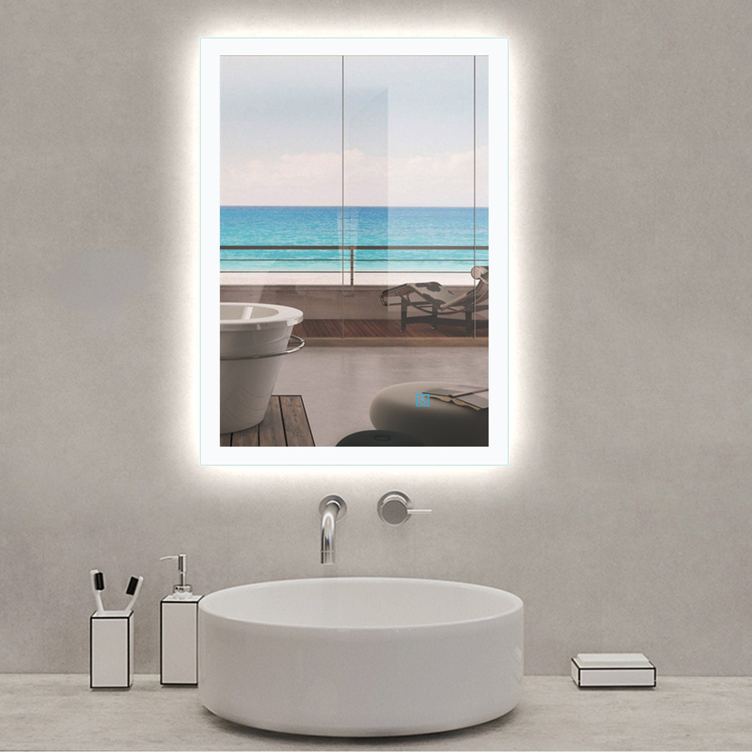 LED Bathroom Mirror with Demister Pad Wall-mounted