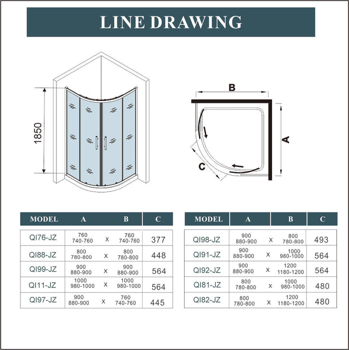 AICA-bathrooms-100x90-Quadrant-Sliding-Shower-Enclosure-5