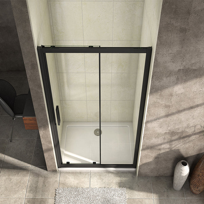 AICA-bathrooms-Black-Sliding-Shower-Enclosure-8mm-Door-3