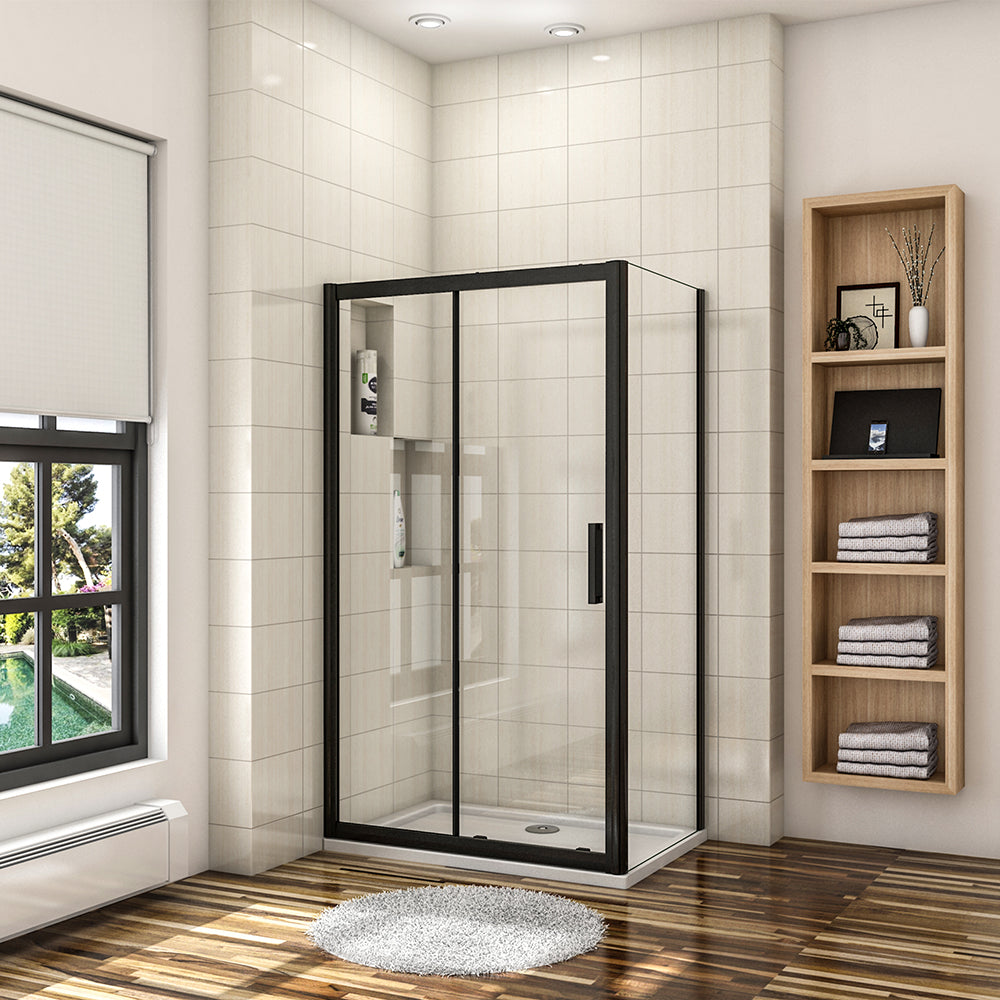 AICA-Sliding-Black-Shower-Enclosure-150x76CM-8MM-Glass-1