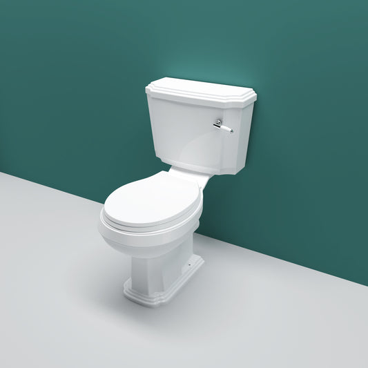 AICA Traditional Victoria Style Ceramic Close Coupled Toilet White Dual Flush Bathroom WC