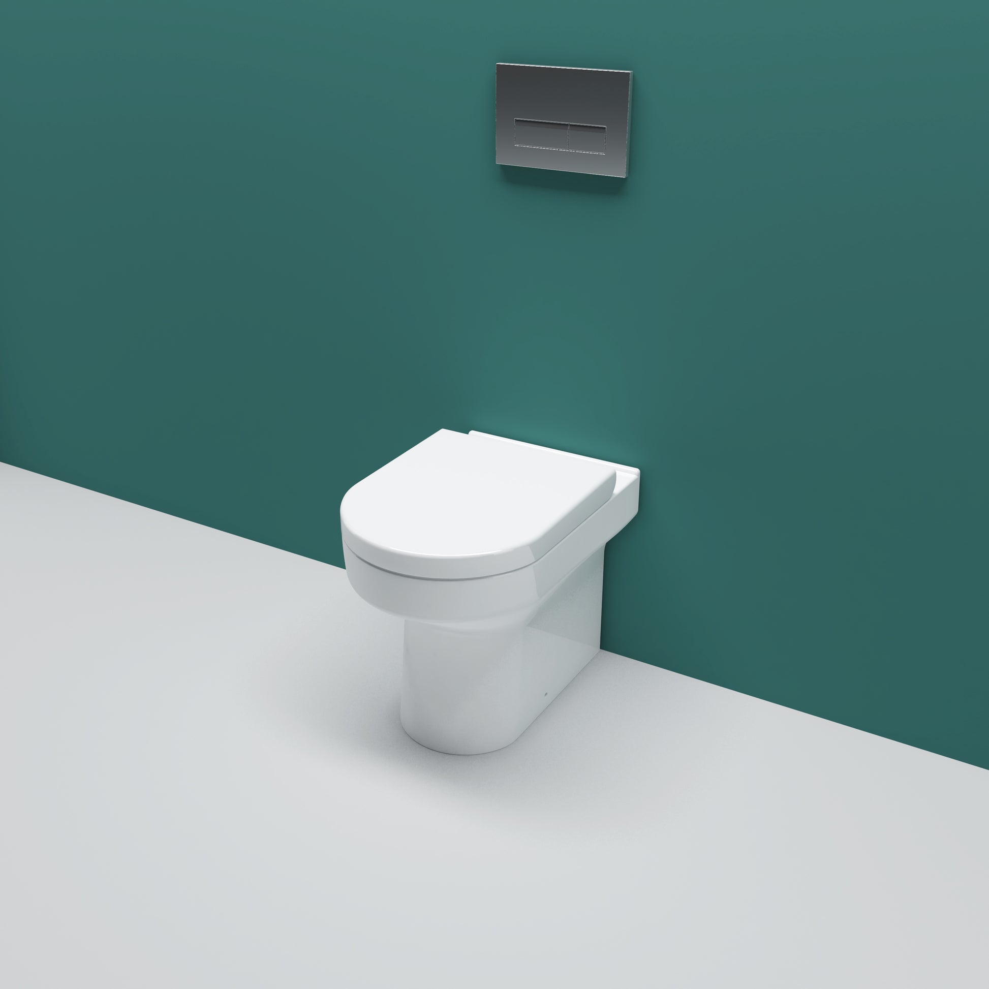 AICA Back To Wall Ceramic Toilet White Soft Close Seat Modern Bathroom