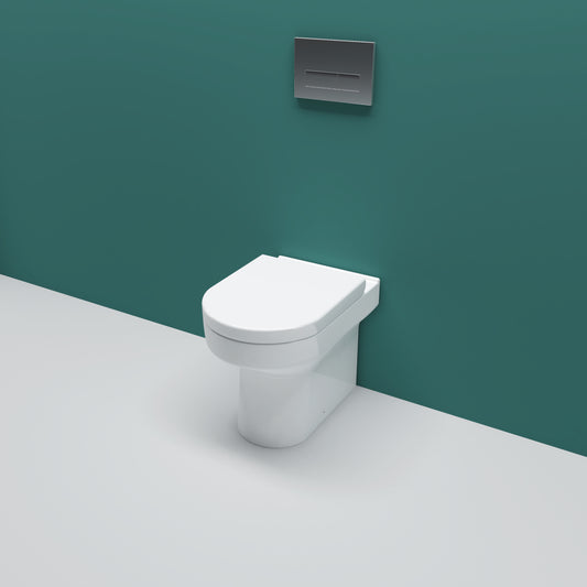 AICA Back To Wall Ceramic Toilet White Soft Close Seat Modern Bathroom BTW WC