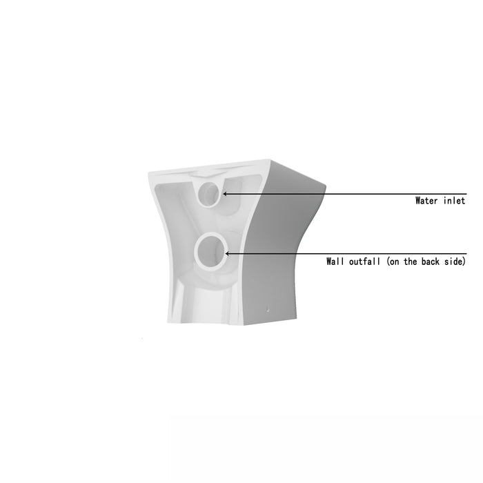 AICA Back To Wall Toilet Soft Close Seat Ceramic White Bathroom Square WC Modern BTW