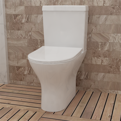 AICA Modern Close Coupled Toilet Short Projection Soft Close Seat Bathroom WC