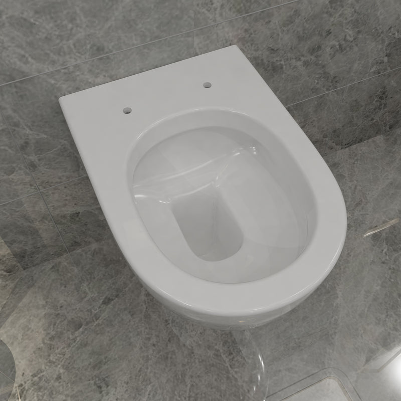 AICA Bathroom Wall Hung Toilet Round WC Pan With UF Soft Close Seat