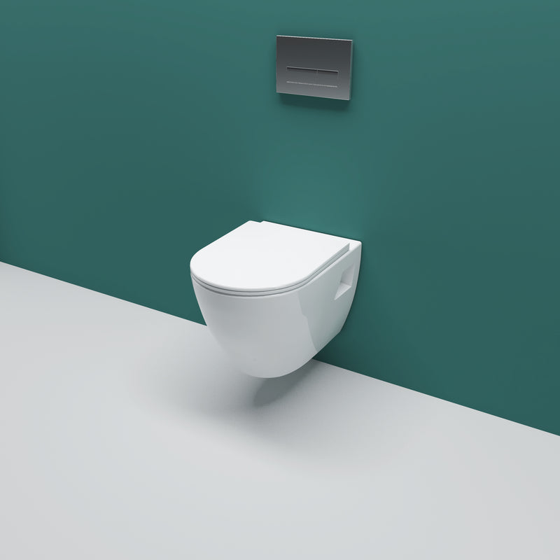 AICA Bathroom Wall Hung Toilet Round WC Pan With UF Soft Close Seat