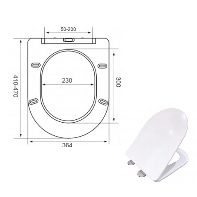 AICA Bathroom Rimless Wall Hung Toilet Pan WC Soft Close Seat (UF)