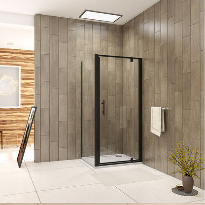 Black Pivot Shower Enclosures, 1000mm Door glass, rectangle enclosures