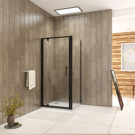 Black Pivot Shower Enclosures 1000X1850mmpivot shower enclosure black frame door, side panel