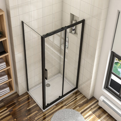 AICA-Sliding-Shower-Enclosure-Black-8MM-NANO-Glass-150x90-3