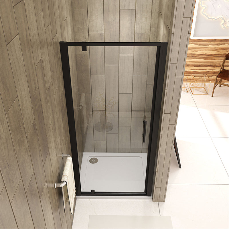 AICA Shower Enclosure Black Pivot Shower Door 700x1850mm