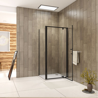 Pivot Shower Black Enclosures, 1000mm shower Door, rectangle enclosures
