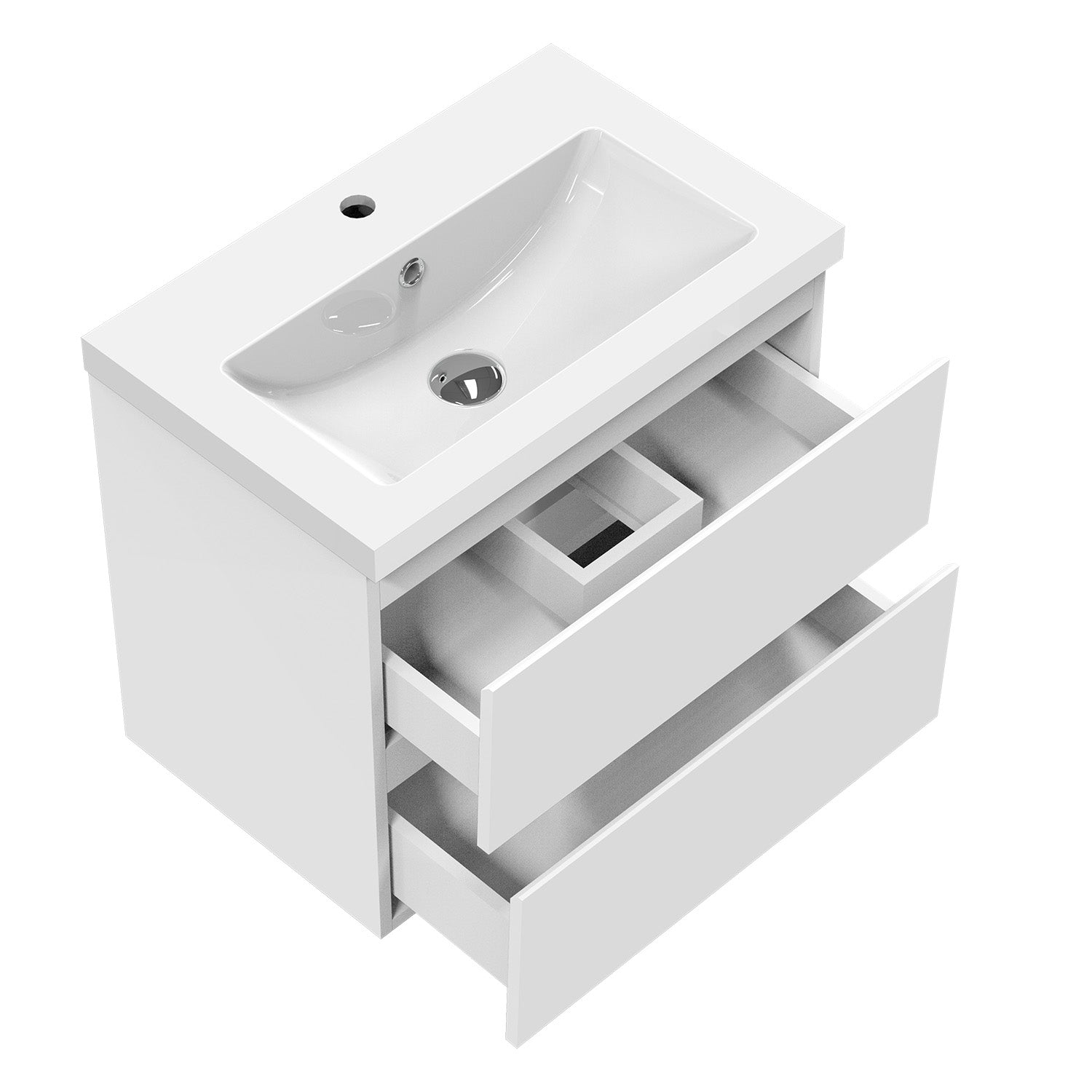 500mm Bathroom Vanity Units with Sink White and Grey Wall Hung