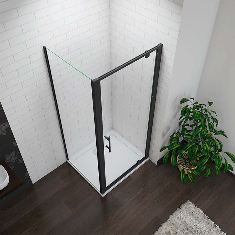 Black Pivot Shower rectangle enclosures 700-1000 x 1850mm