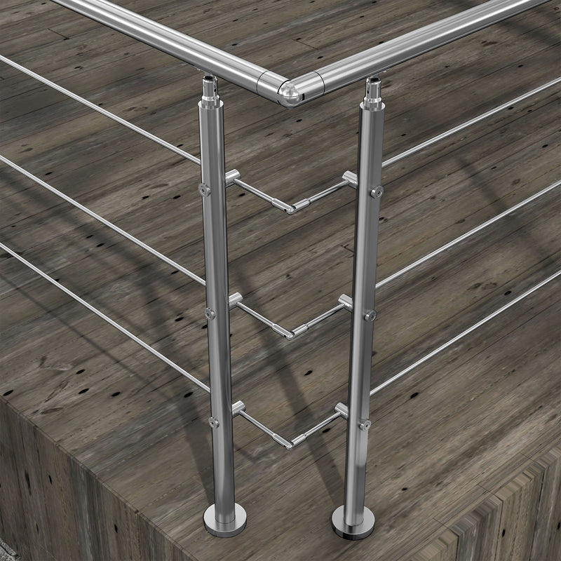 304 Stainless Steel Railing Connector Kit for Railing (3 or 5 Crossbars)
