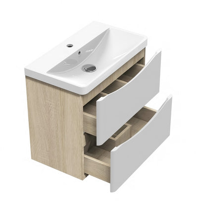 Oak Vanity Units with Sink wall-hung