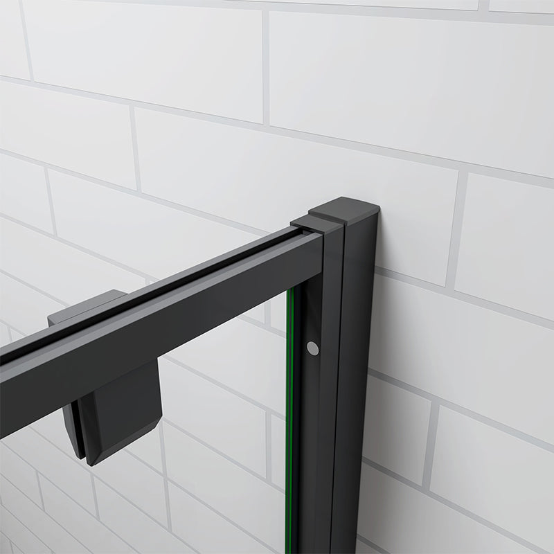 Black Pivot Shower, rectangle enclosures 700-1000 x 1850mm