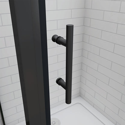 Black Pivot Shower, rectangle enclosures, 185cm shower door