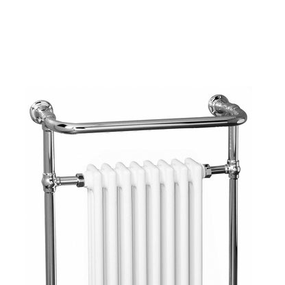 Horizontal Victorian Style Traditional Cast Iron Columns White Vintage Heated Towel Rail Bathroom Radiator