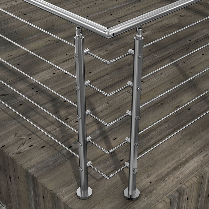 304 Stainless Steel Railing Connector Kit for Railing (3 or 5 Crossbars)