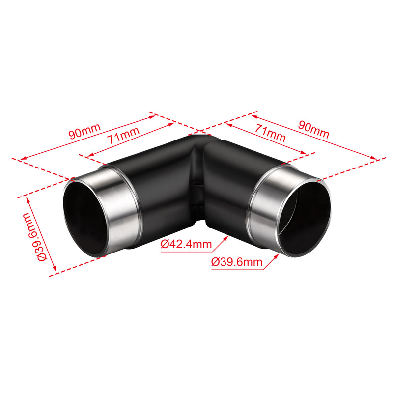 AICA 304 Stainless Steel Black Handrail Connector for Connecting Stair Handrail to Wall Handrail