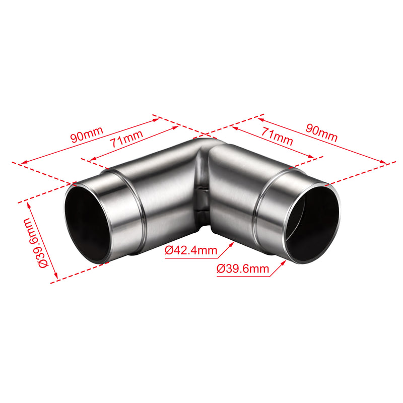 AICA 304 Stainless Steel Handrail Connector for Connecting Stair Handrail to Wall Handrail