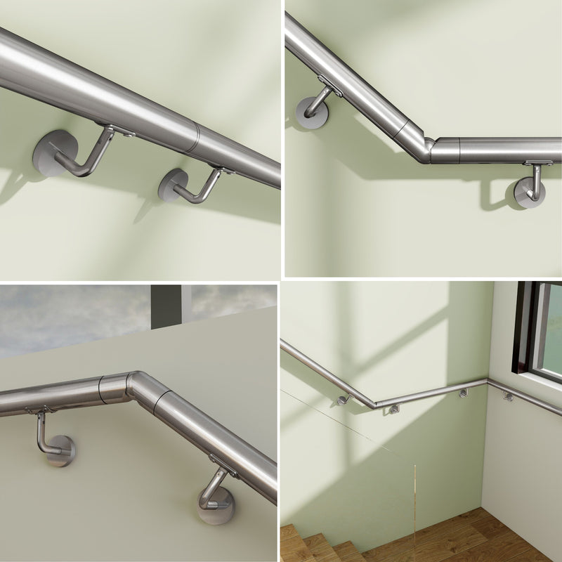 AICA Stair Steps 304 Stainless Steel Handrail for Wall Mount Pipe Stair Handrail