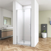 AICA bi fold shower frameless enclosures 9