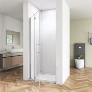 AICA bi fold shower frameless enclosures 11