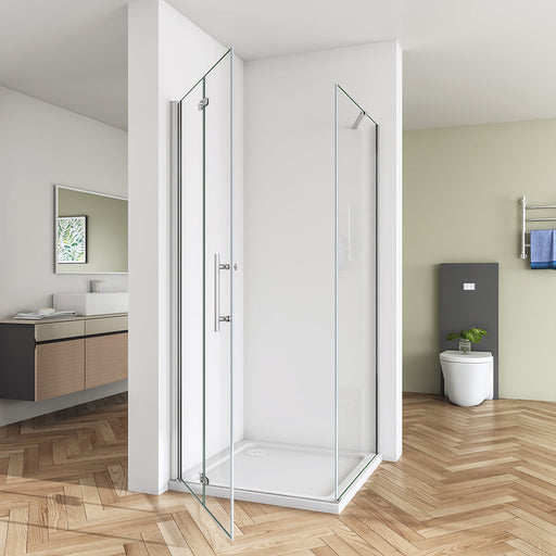 AICA bi fold shower frameless enclosures 2