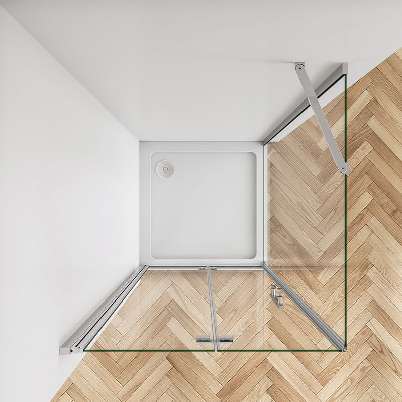 AICA bi fold shower frameless enclosures 8