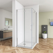 AICA bi fold shower frameless enclosures 7