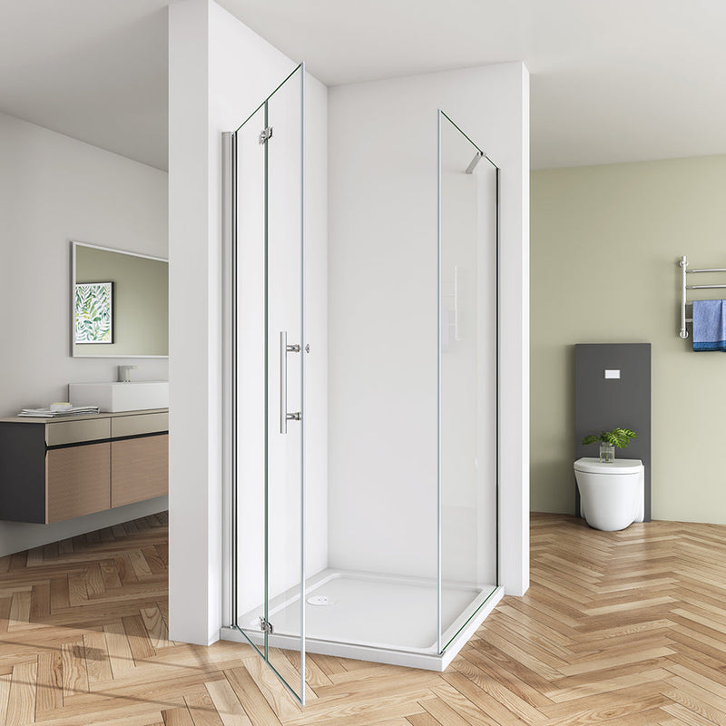 AICA bi fold shower frameless enclosures 16