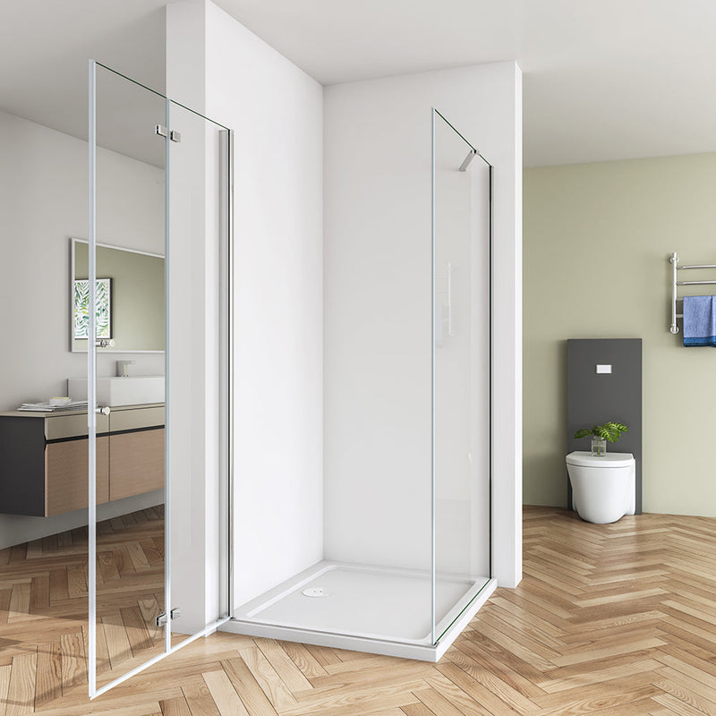 AICA bi fold shower frameless enclosures 15