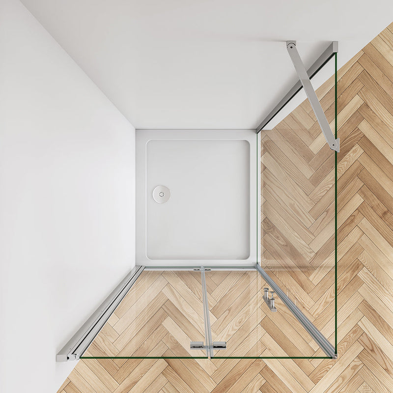 AICA bi fold shower frameless enclosures 5
