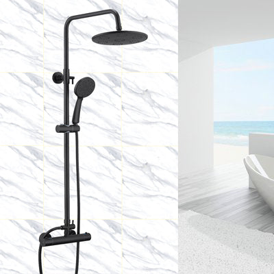 AICA Bathroom Thermostatic Shower Mixer Black&Silver Set