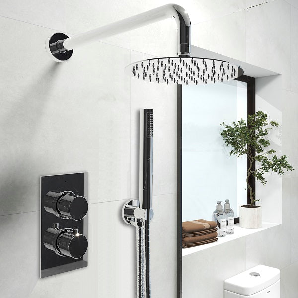 AICA Round Concealed Thermostatic Mixer Shower Chrome Valve Mixer Set