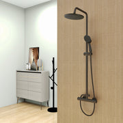 AICA Black Round Shower Set