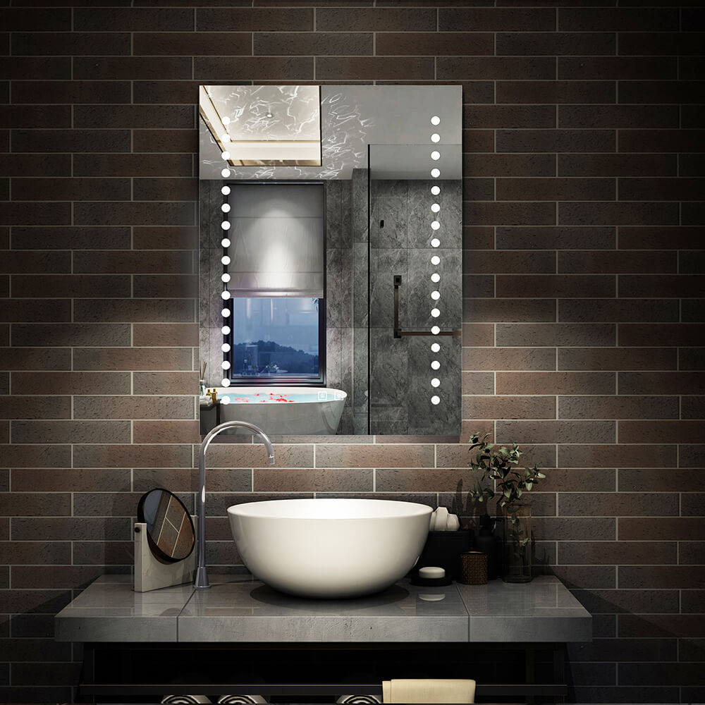 600x800mm Bathroom Mirror with LED Lights and Demister Pad Dual Contro