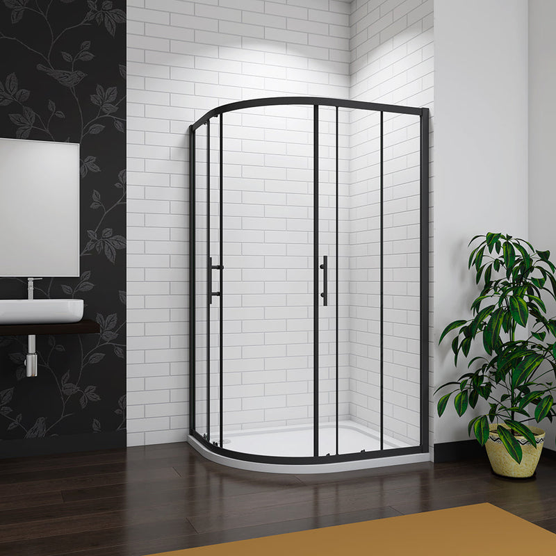 AICA Quadrant Shower Black Enclosure 100x80x185cm